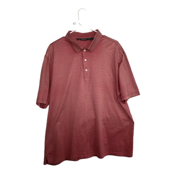 Bobby Jones Men's Pink Striped Polo, XL - Picture 2 of 6